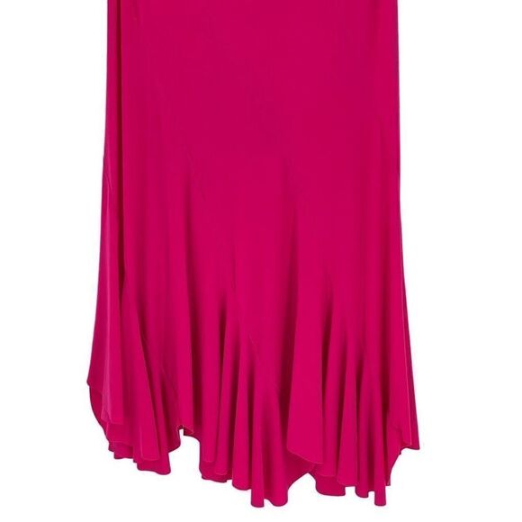 Joseph Ribkoff Short Cap Sleeve Asymmetrical Flowy Midi Dress Women 10 Pink - Picture 3 of 10